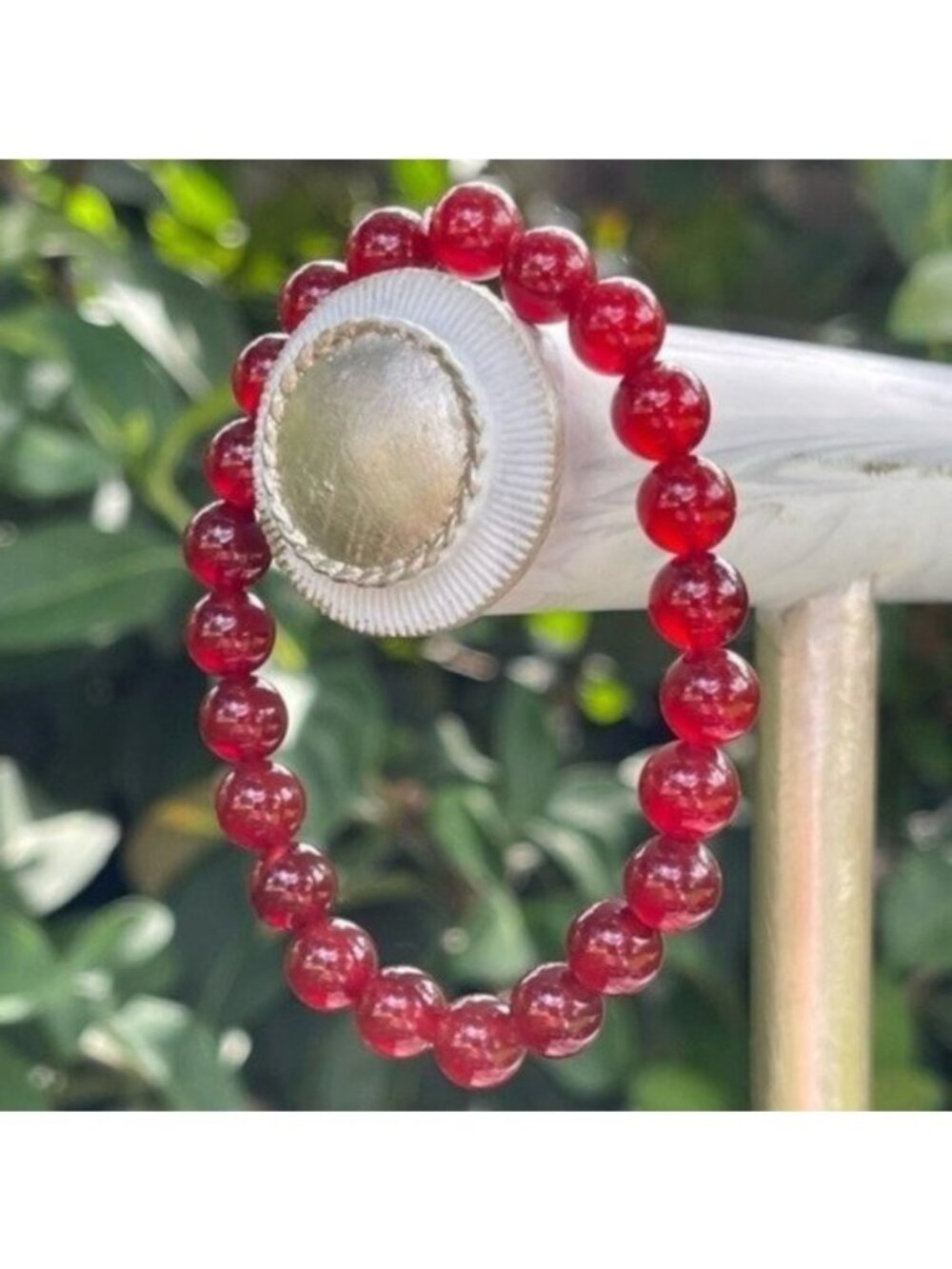 8mm Dark Carnelian Stretch Bead Bracelet